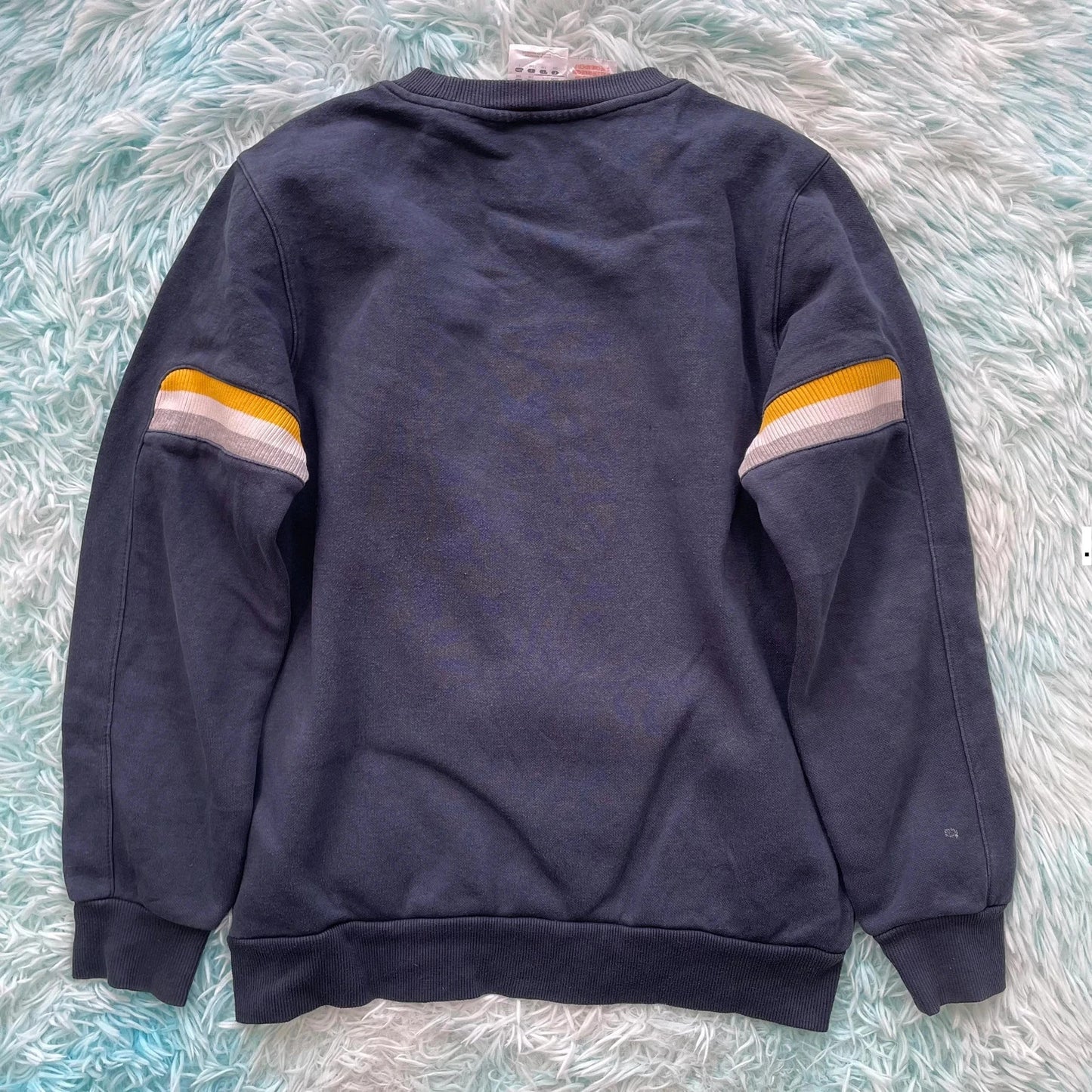 Navy Adidas Sweatshirt Spellout - XS