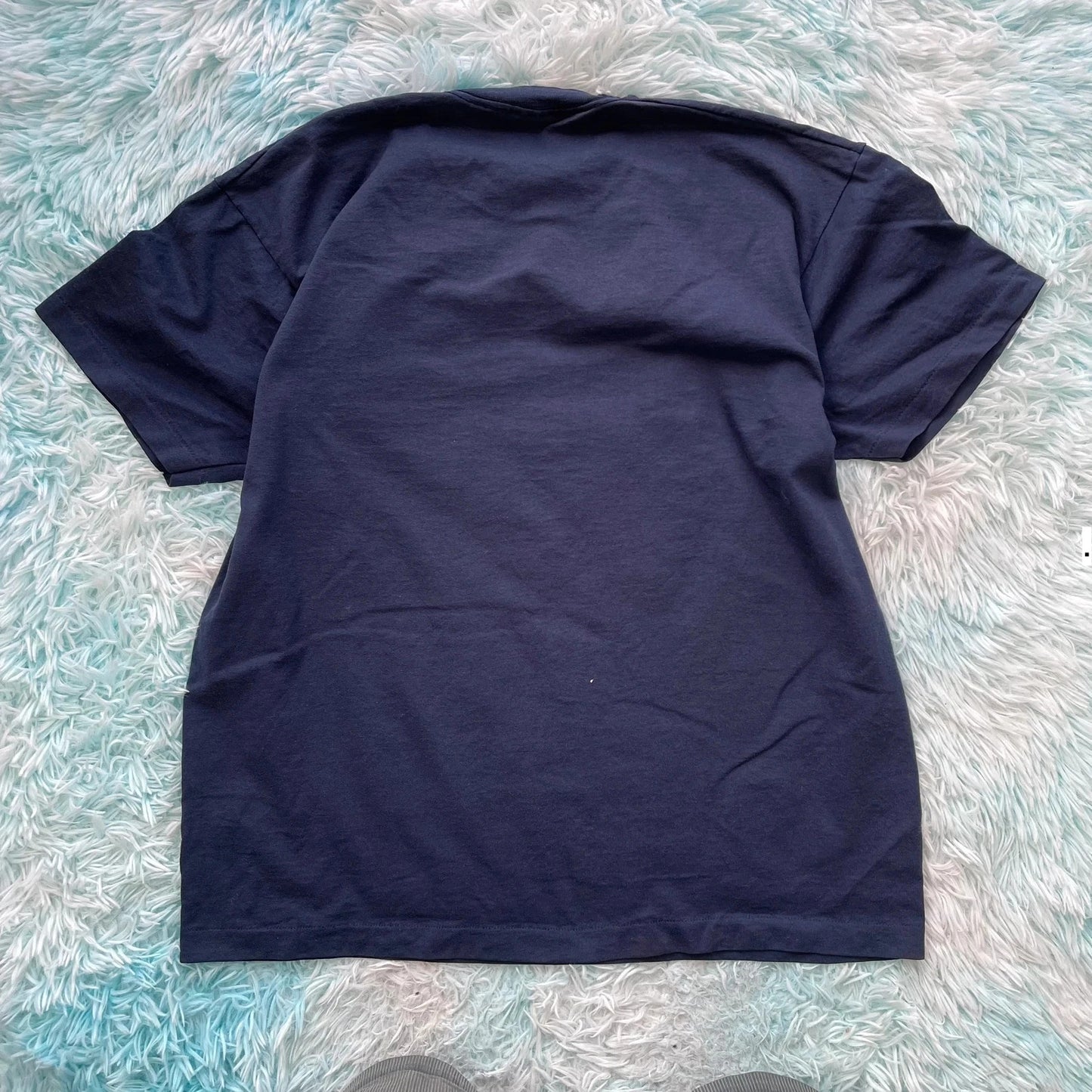 Vintage 90s Navy Graphic Print T Shirt - XL