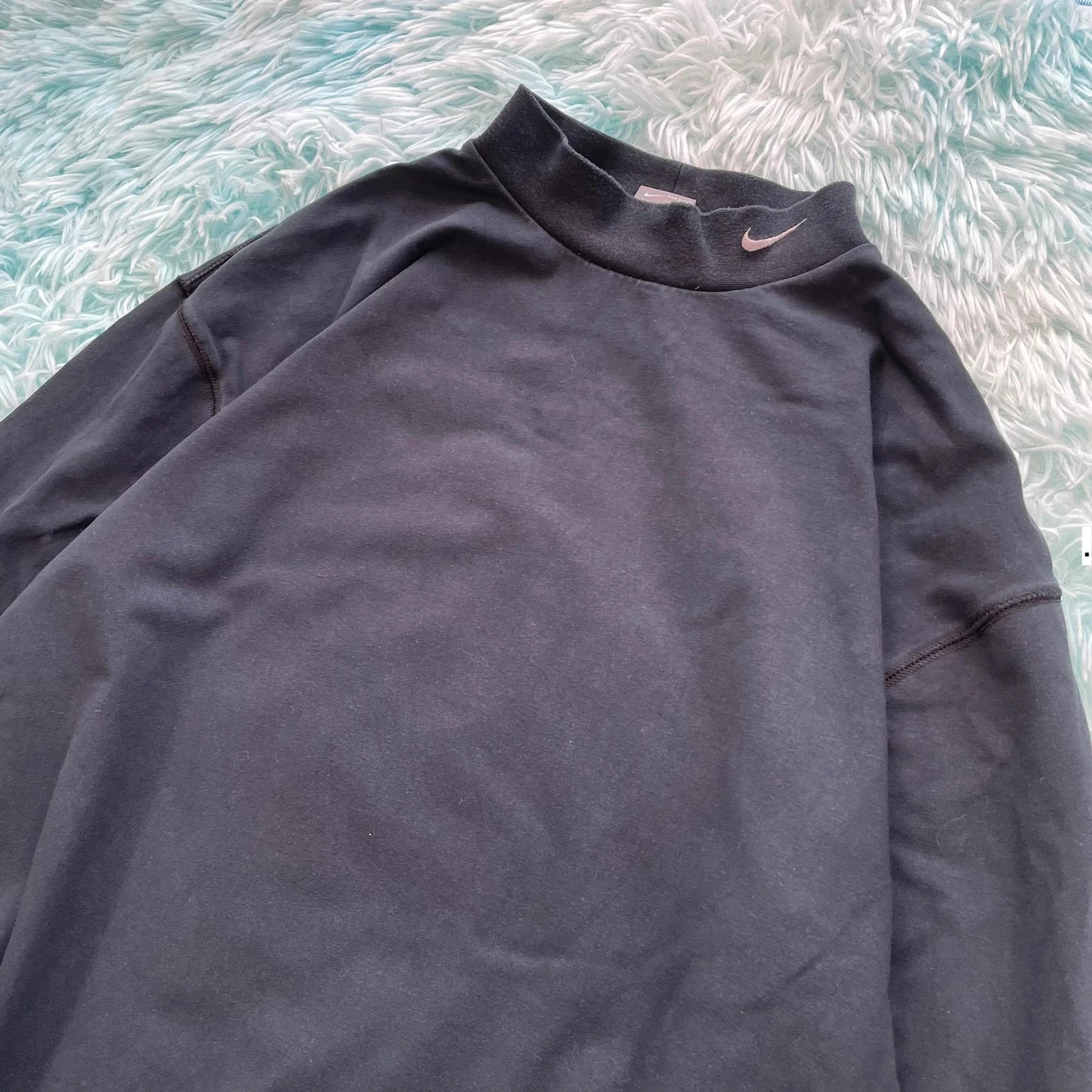Vintage 90s Grey Nike Mock Neck Sweatshirt - XXL