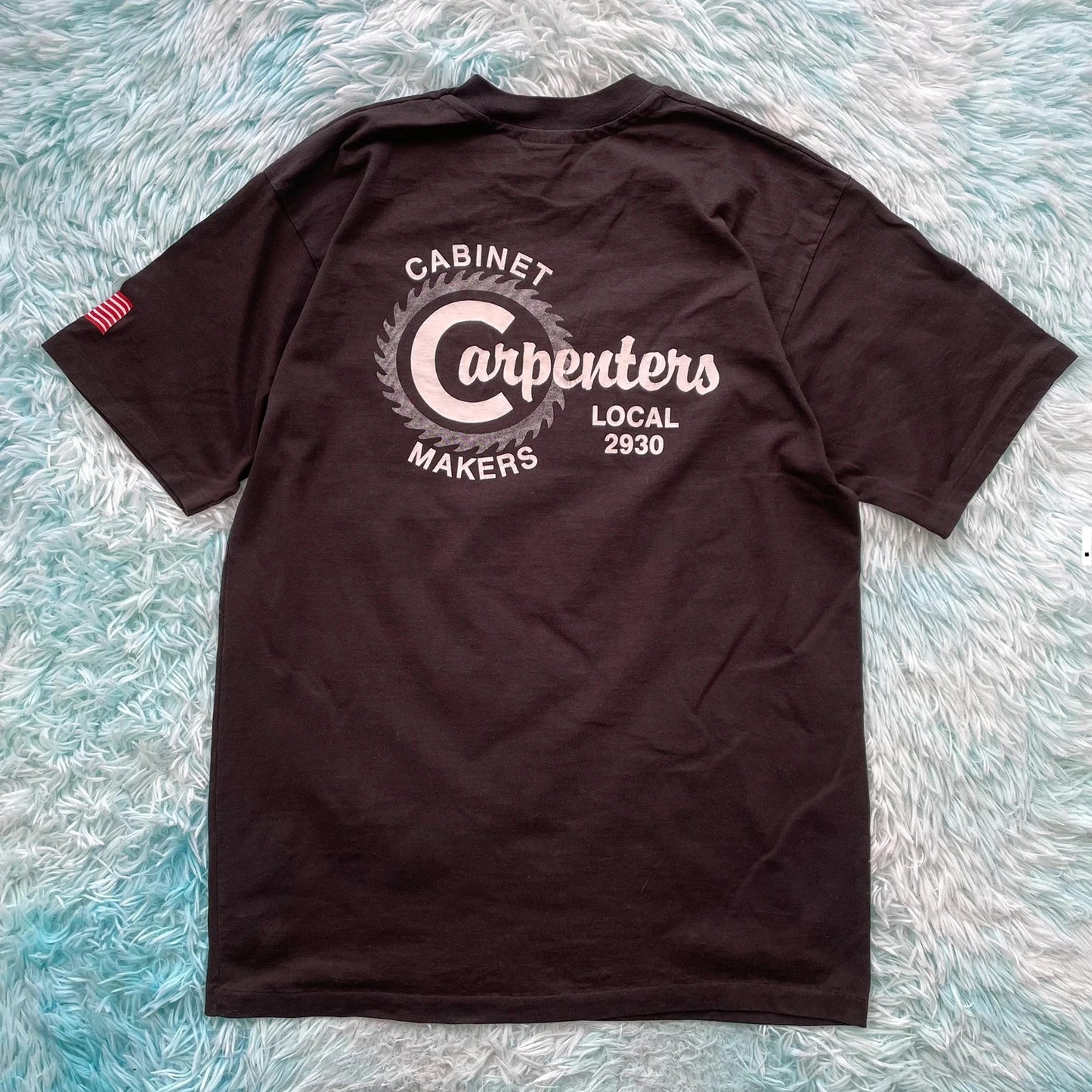 Vintage 90s Black Carpenter Company graphic T Shirt - large