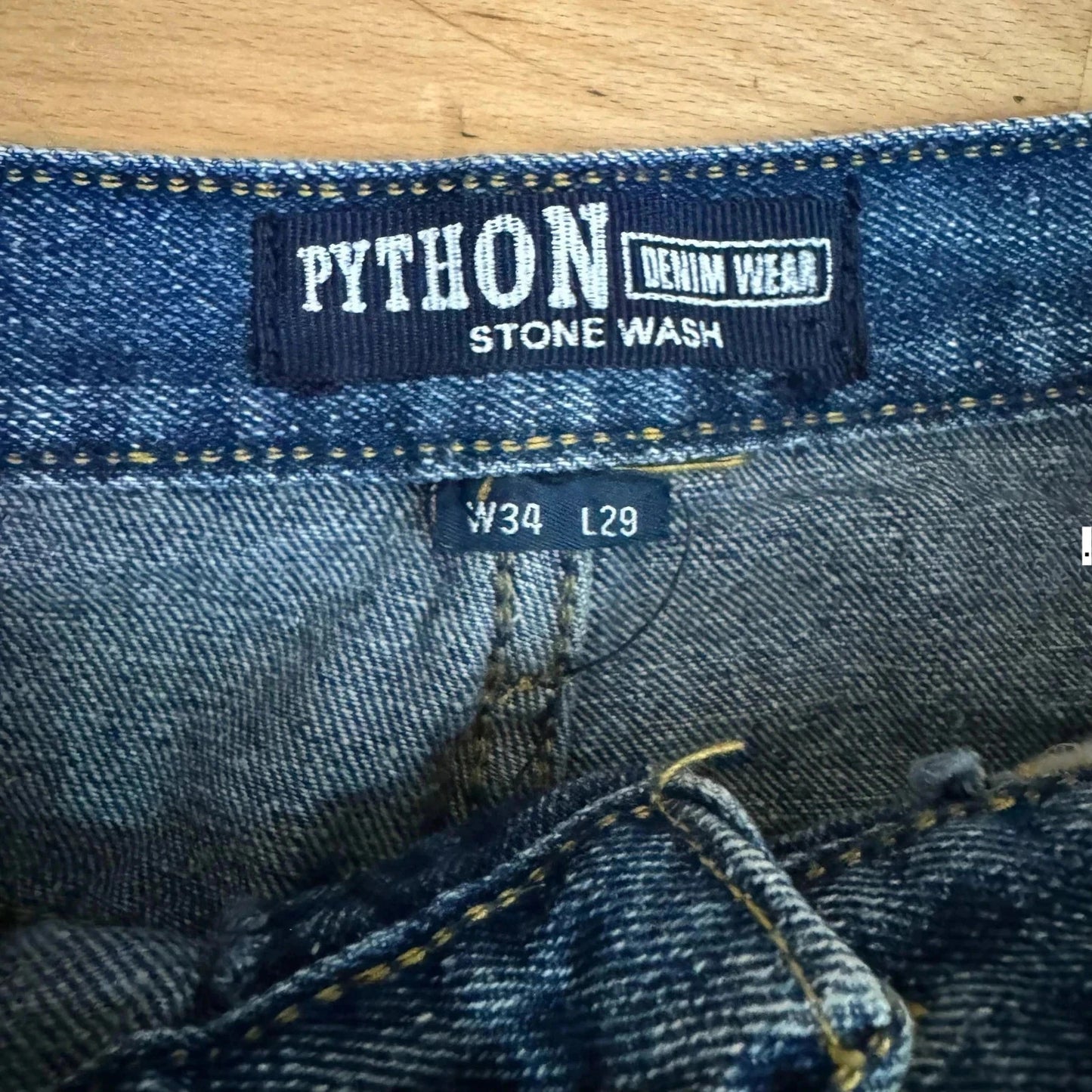 Vintage 90s Python Baggy Jeans Straight Leg - 34W 29L