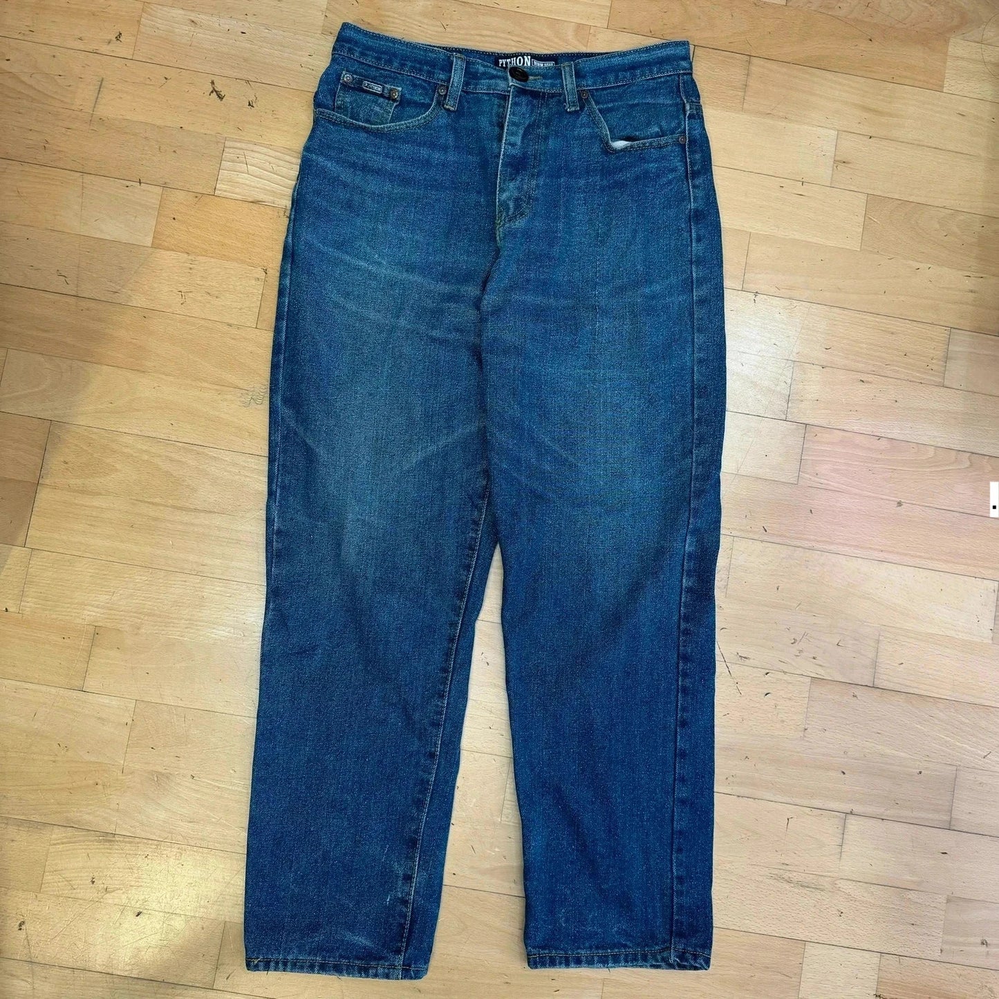 Vintage 90s Python Baggy Jeans Straight Leg - 34W 29L