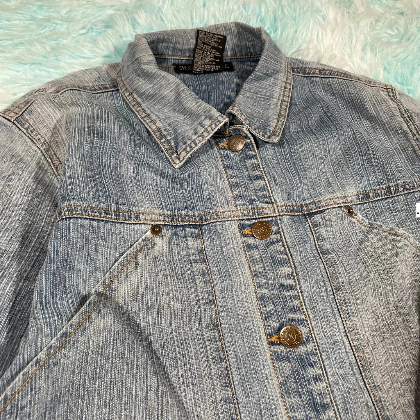 Vintage Y2K Denim Jacket Metro Girl - Medium