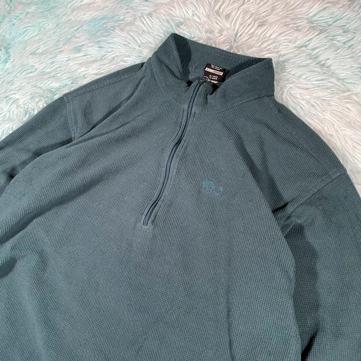 Vintage Green Lowe Alpine 1/4 Zip Fleece - Large