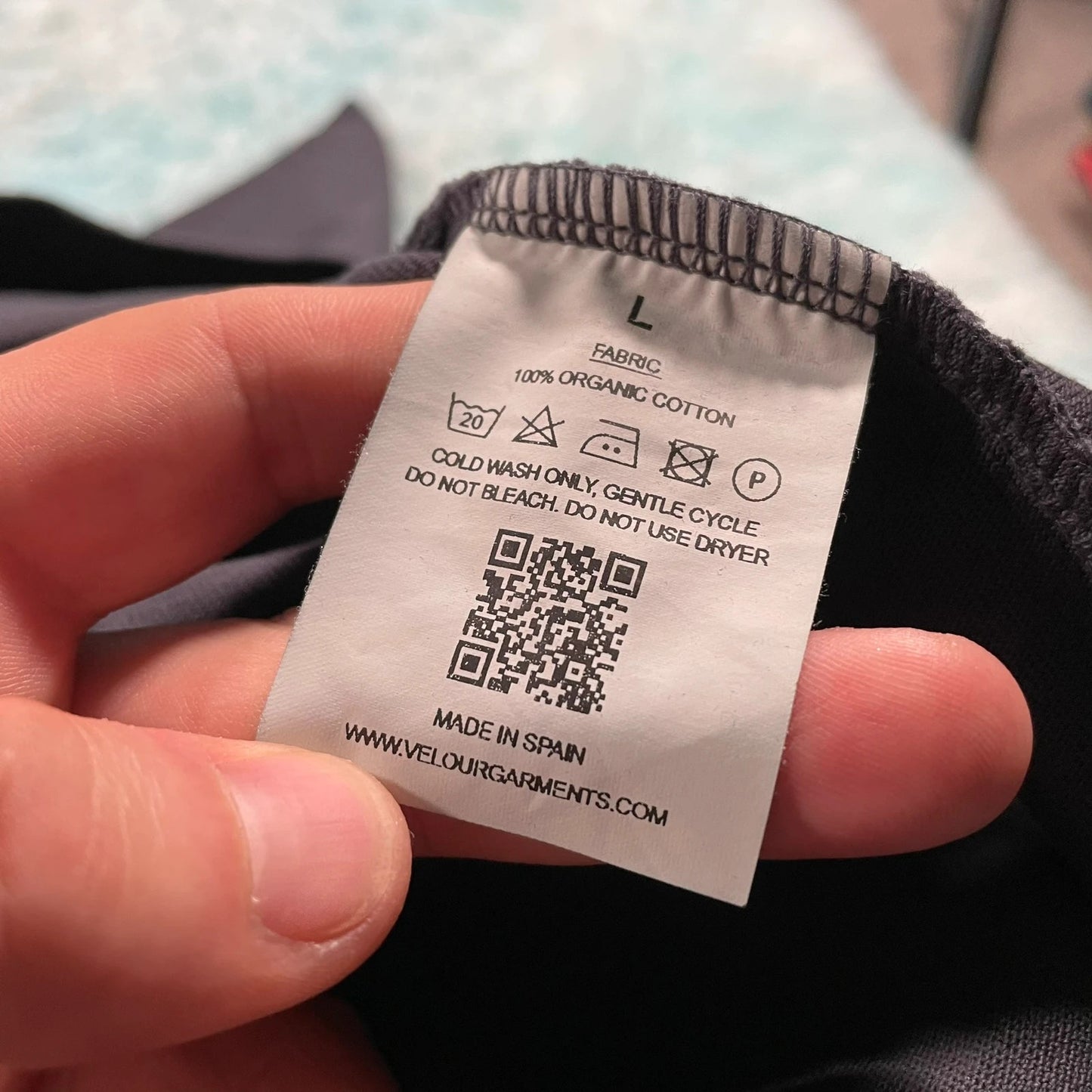 Dark Grey Velour Garments Heavyweight Plain T shirt - Large