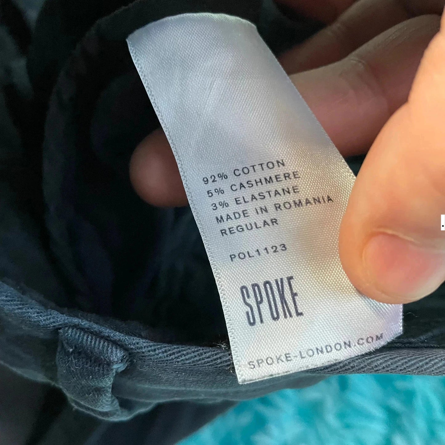 Dark Navy Spoke Trousers Cashmere - 32W