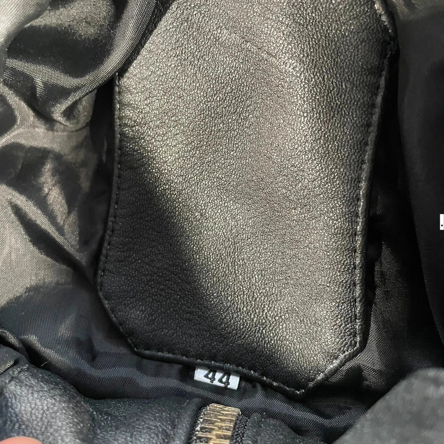 Vintage 90s Black & White Leather Jacket - XL 44”