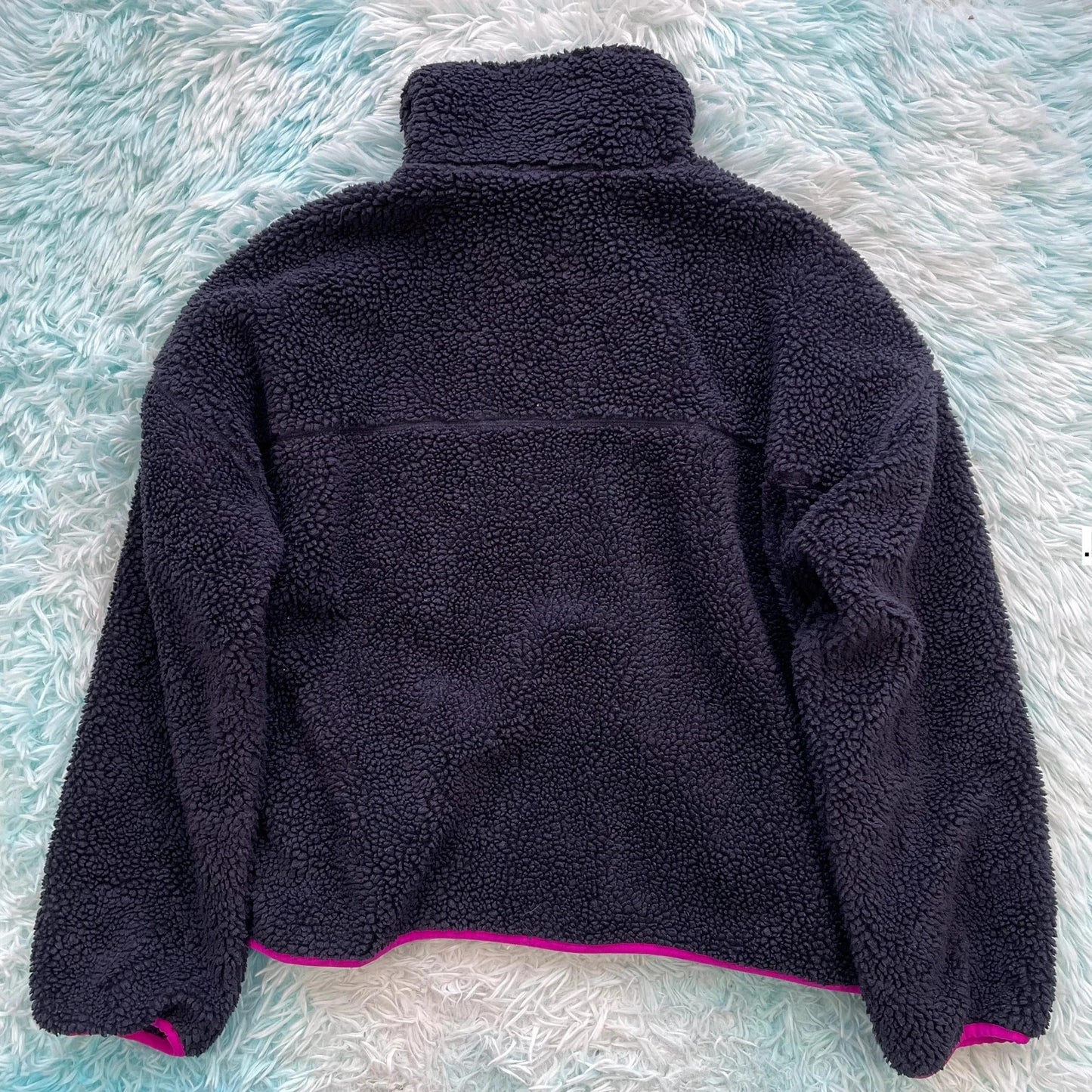 Navy & Pink Gap Sherpa Fleece Jacket - Medium