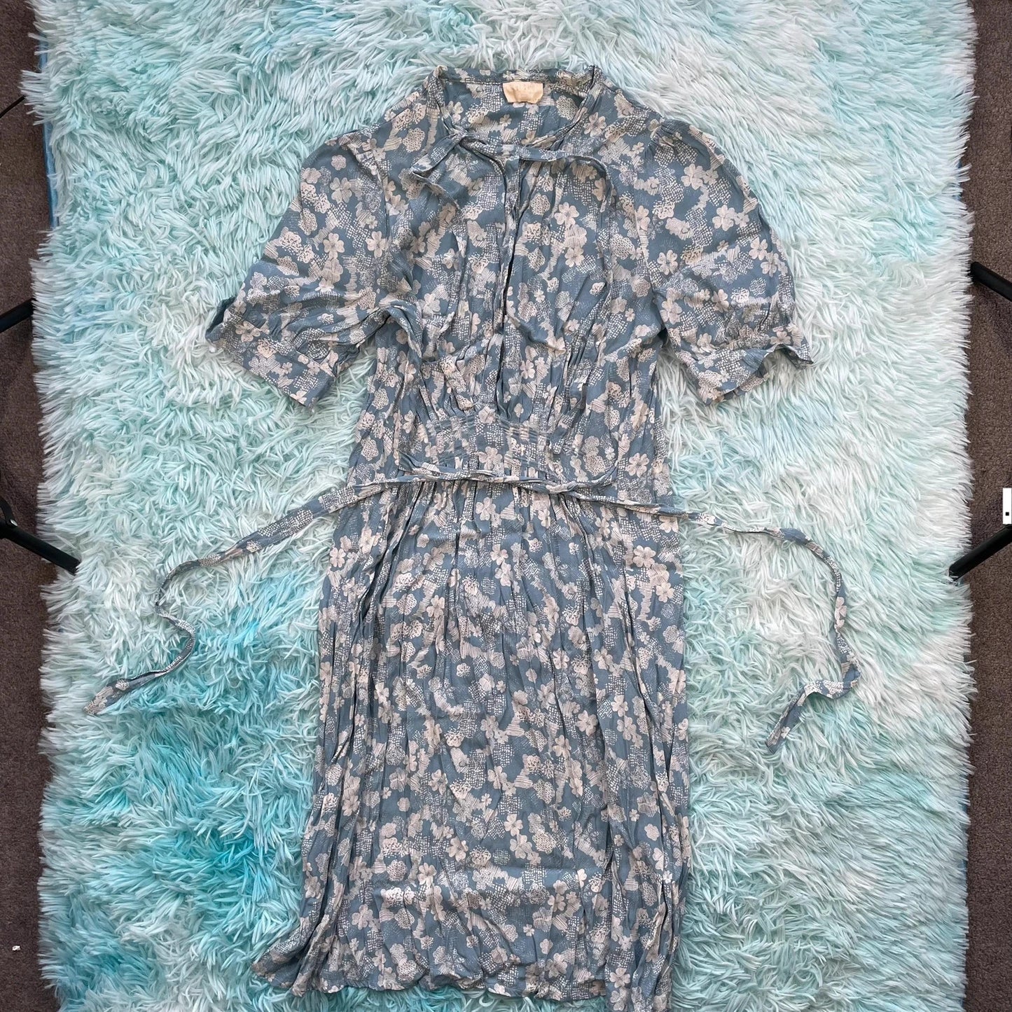 Blue Ghost London Floral Print Dress - Small