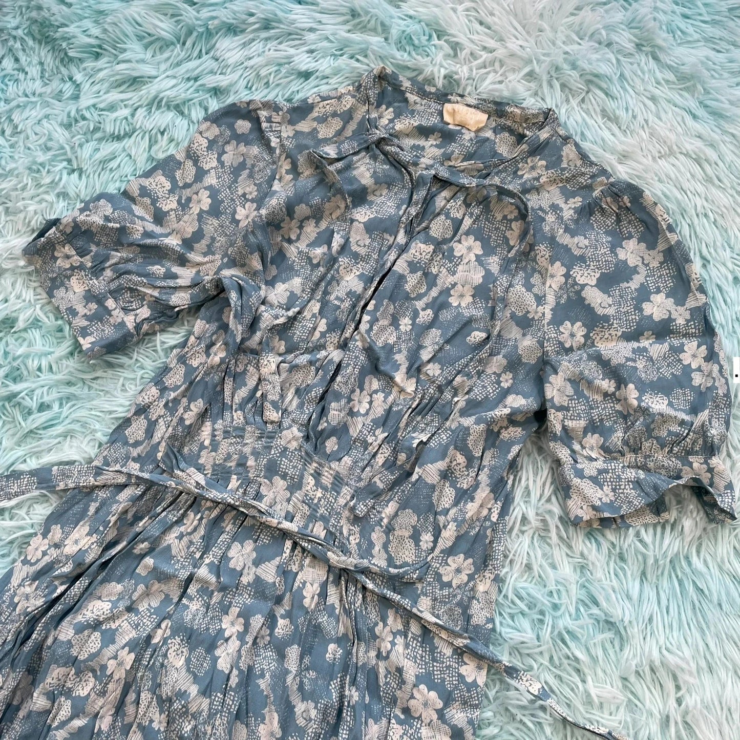 Blue Ghost London Floral Print Dress - Small
