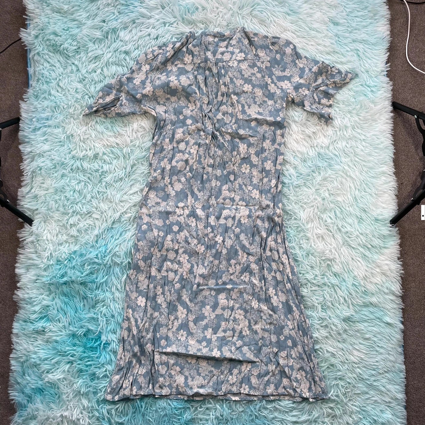 Blue Ghost London Floral Print Dress - Small