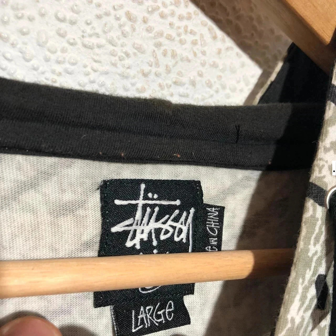 Vintage Leopard Print Stussy Lightweight Hoodie - Large