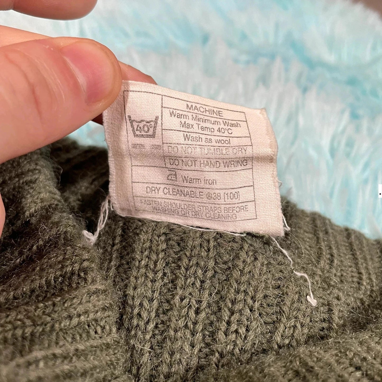 Vintage Khaki Military Army Knitted Jumper - Small