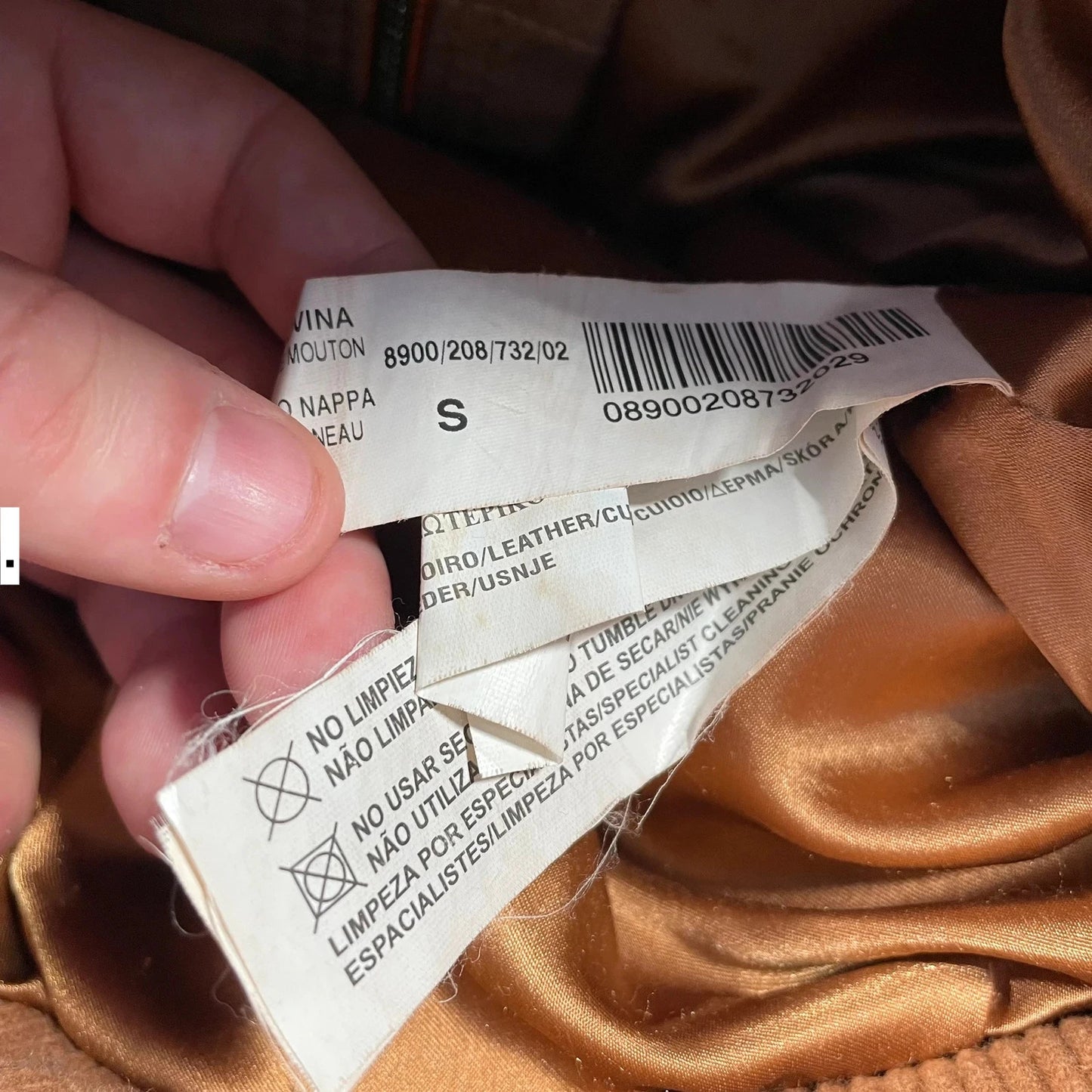 Vintage Brown Fitted Leather Jacket - Small