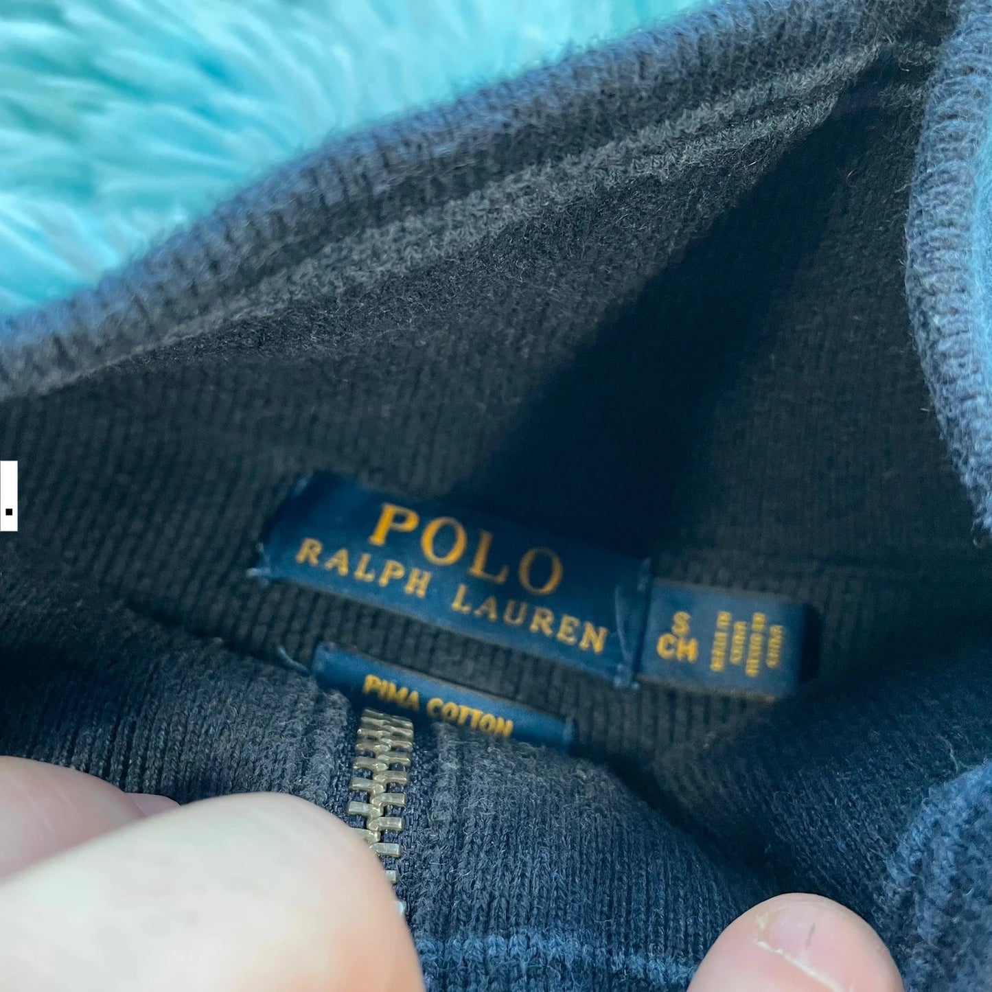 Navy Polo Ralph Lauren 1/4 Zip Sweatshirt - Small