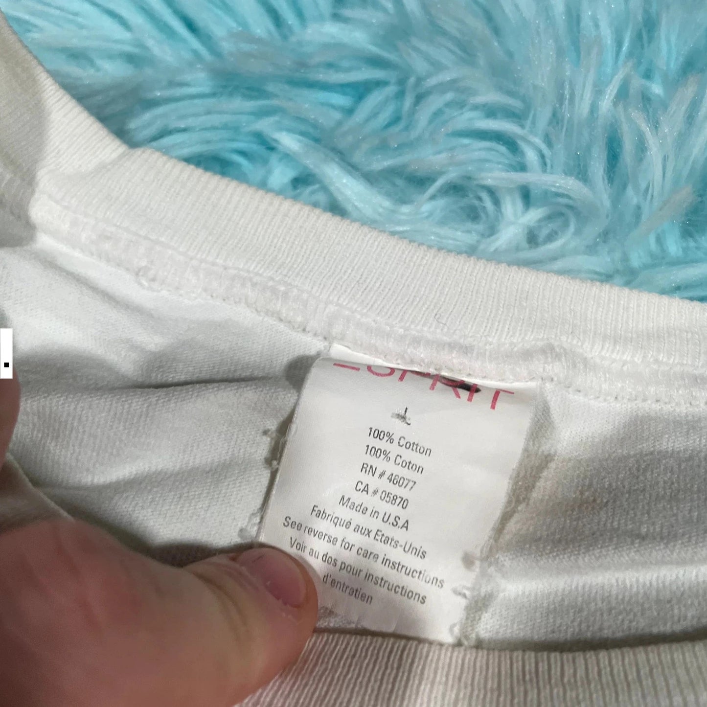 Vintage White Esprit Graphic T Shirt - Large