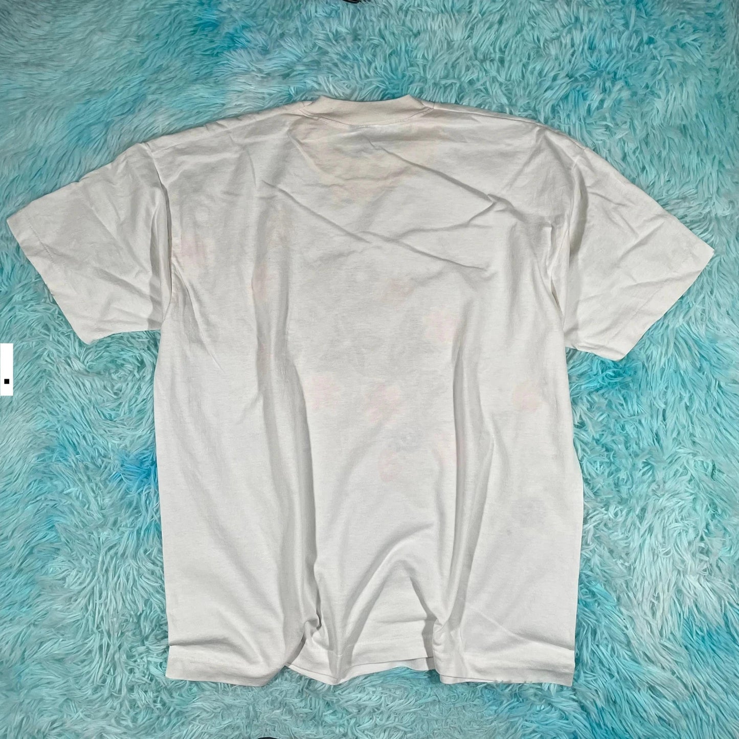 Vintage 80s White Floral Graphic T Shirt - Large