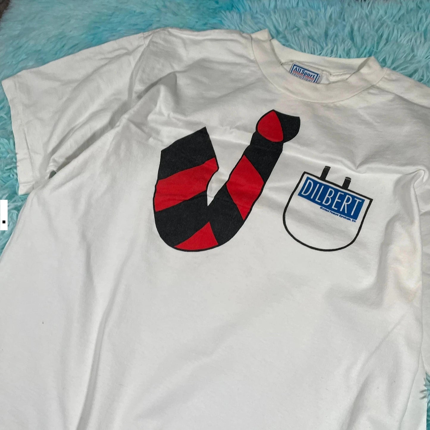 Vintage 90s White Dilbert Comic Graphic T Shirt - XL
