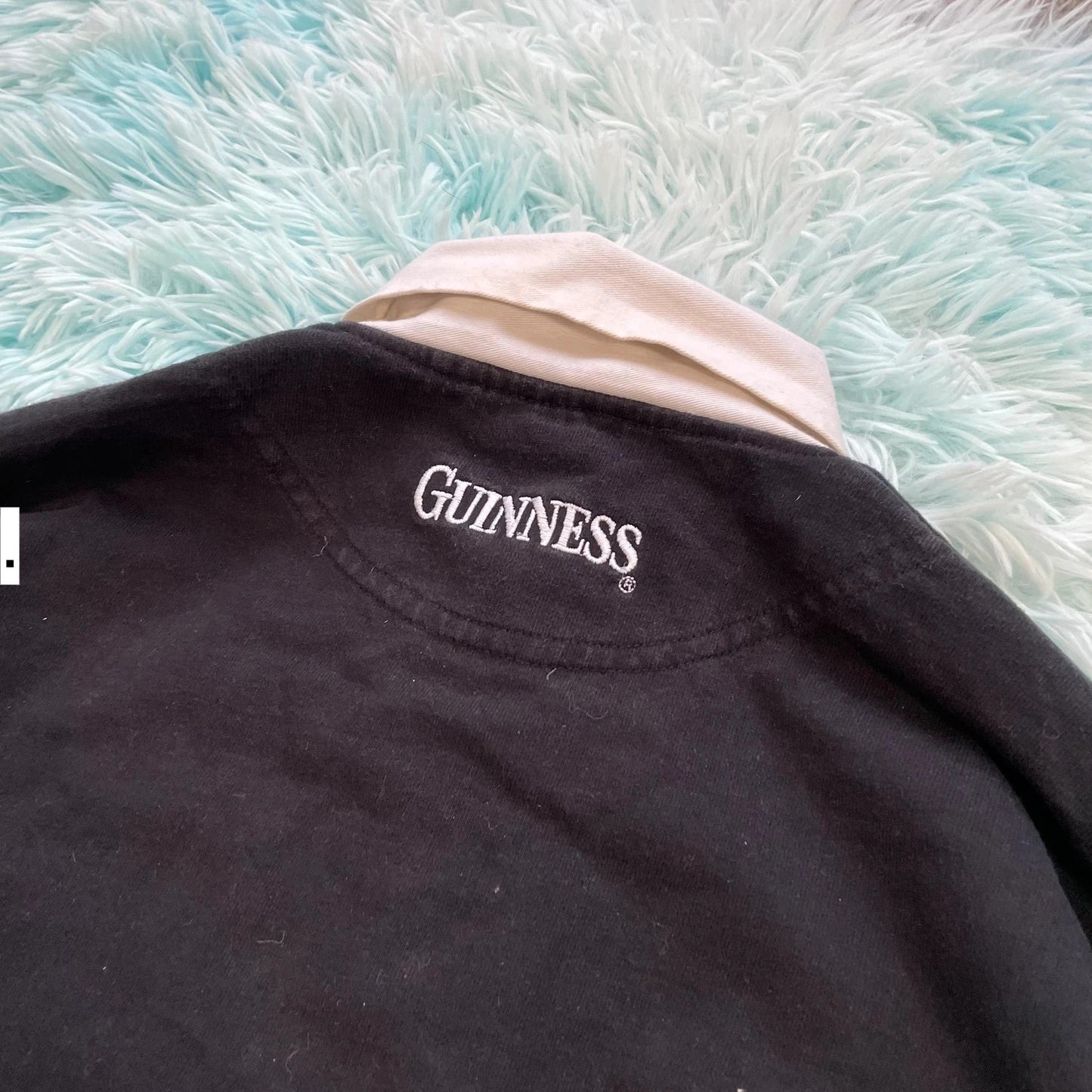 Vintage 90s Black Guinness Rugby Shirt - XL