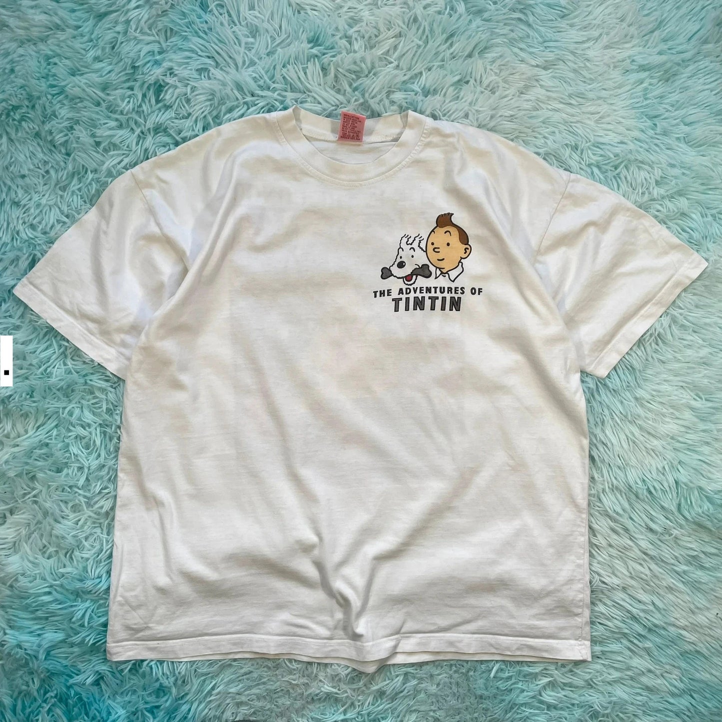 Vintage 90s White Tintin in the Congo Graphic T Shirt - XL