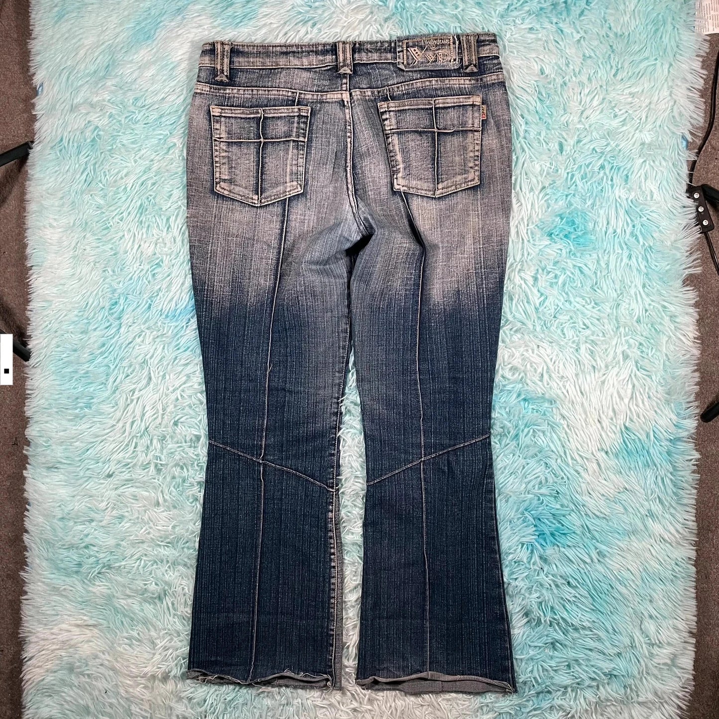 Vintage 00s Patterned Jeans Bootcut - Size 16