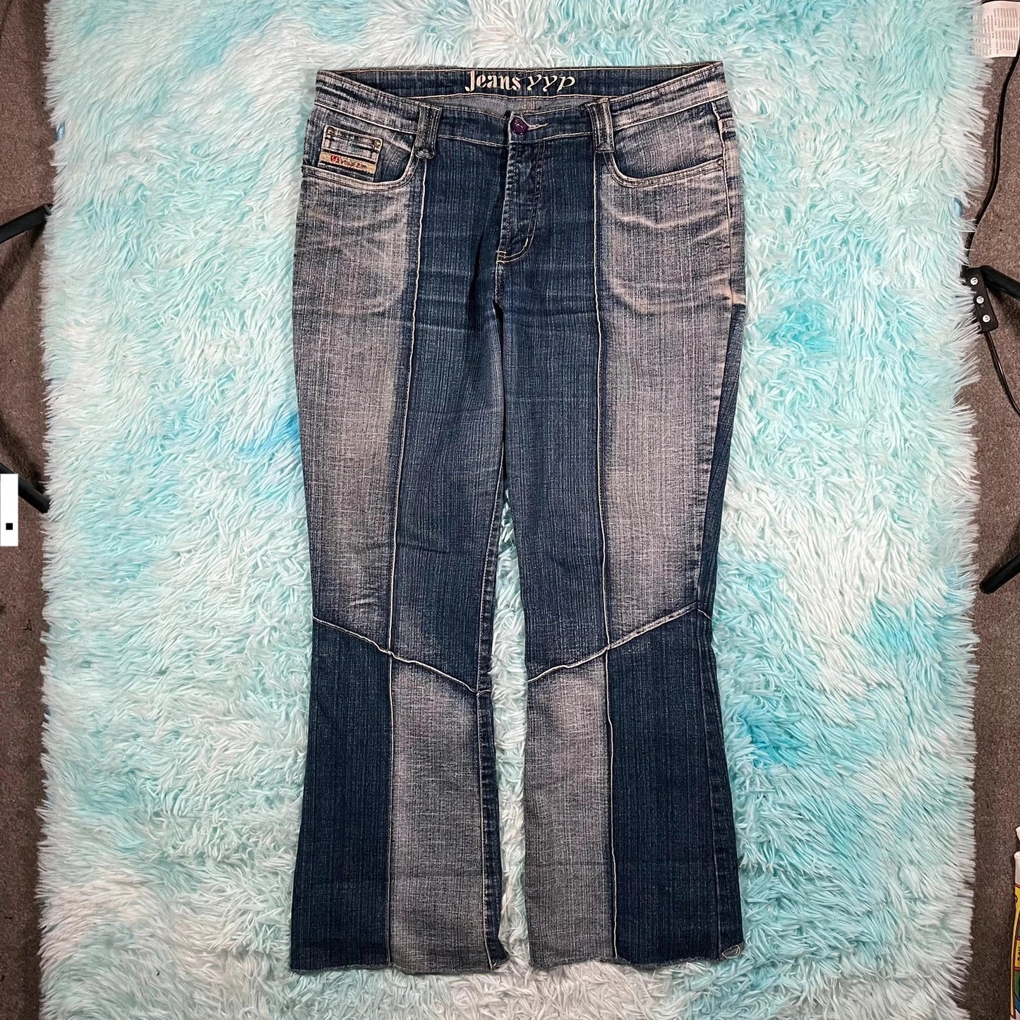 Vintage 00s Patterned Jeans Bootcut - Size 16