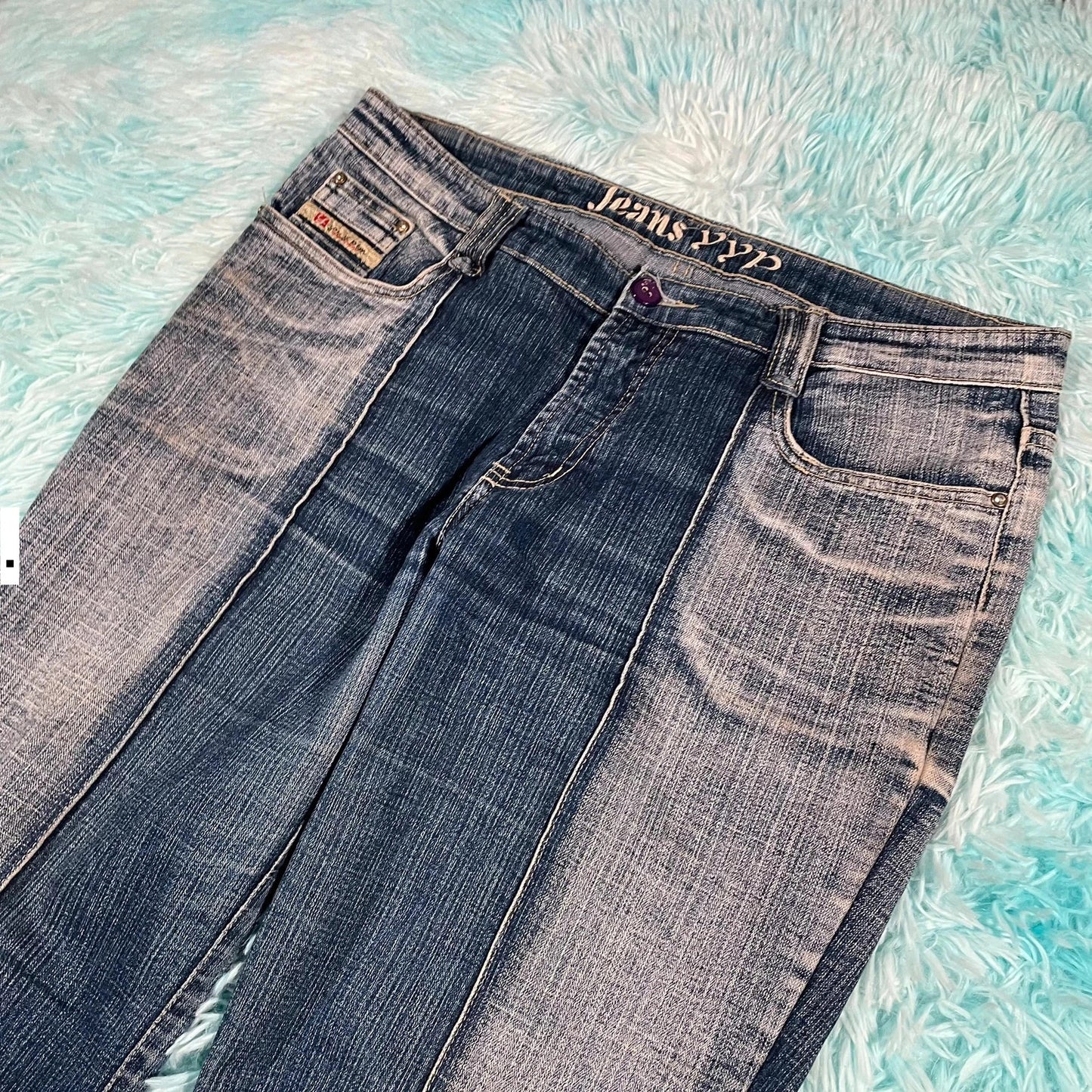 Vintage 00s Patterned Jeans Bootcut - Size 16