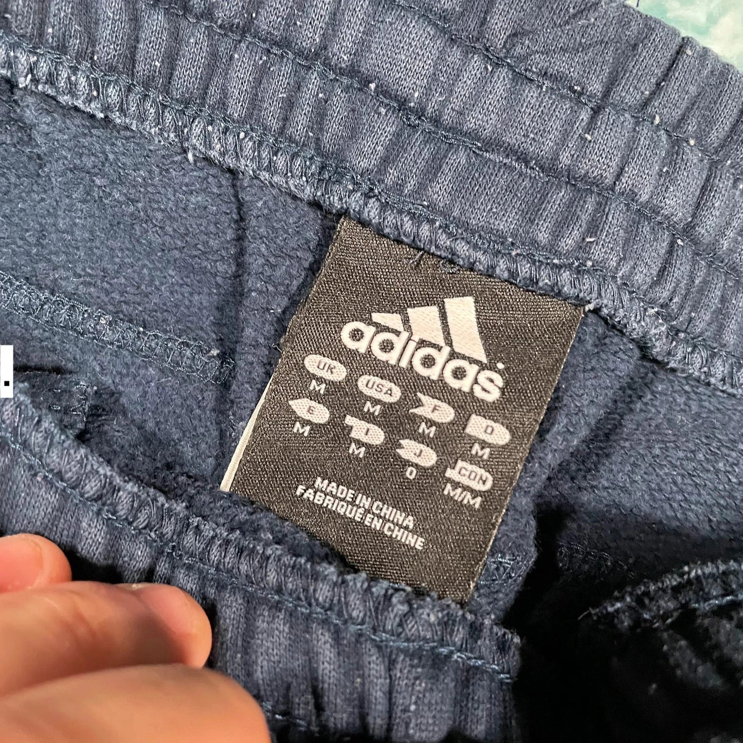 Navy Adidas Joggers Jogging Bottoms - Medium