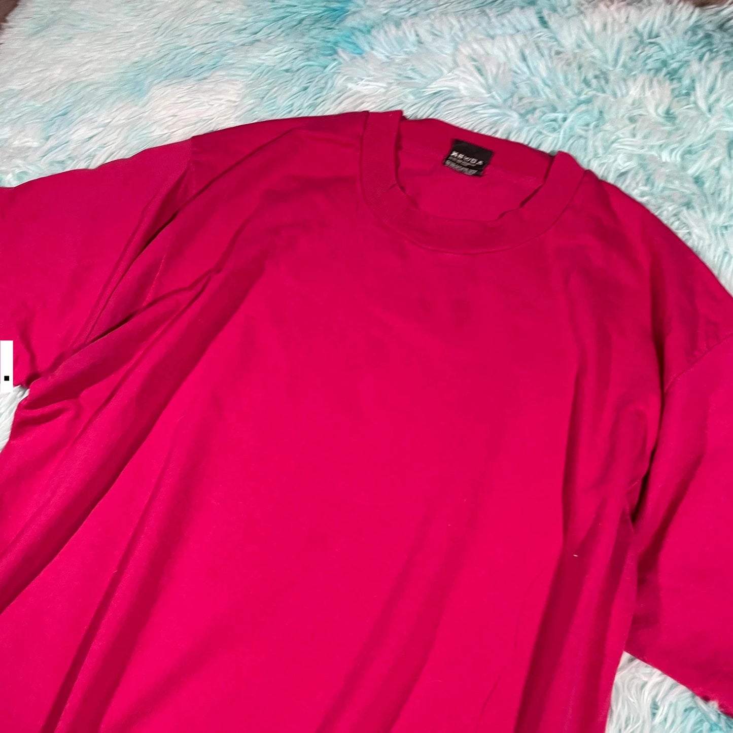 Vintage 90s Pink Screen Stars Blank T Shirt - XL