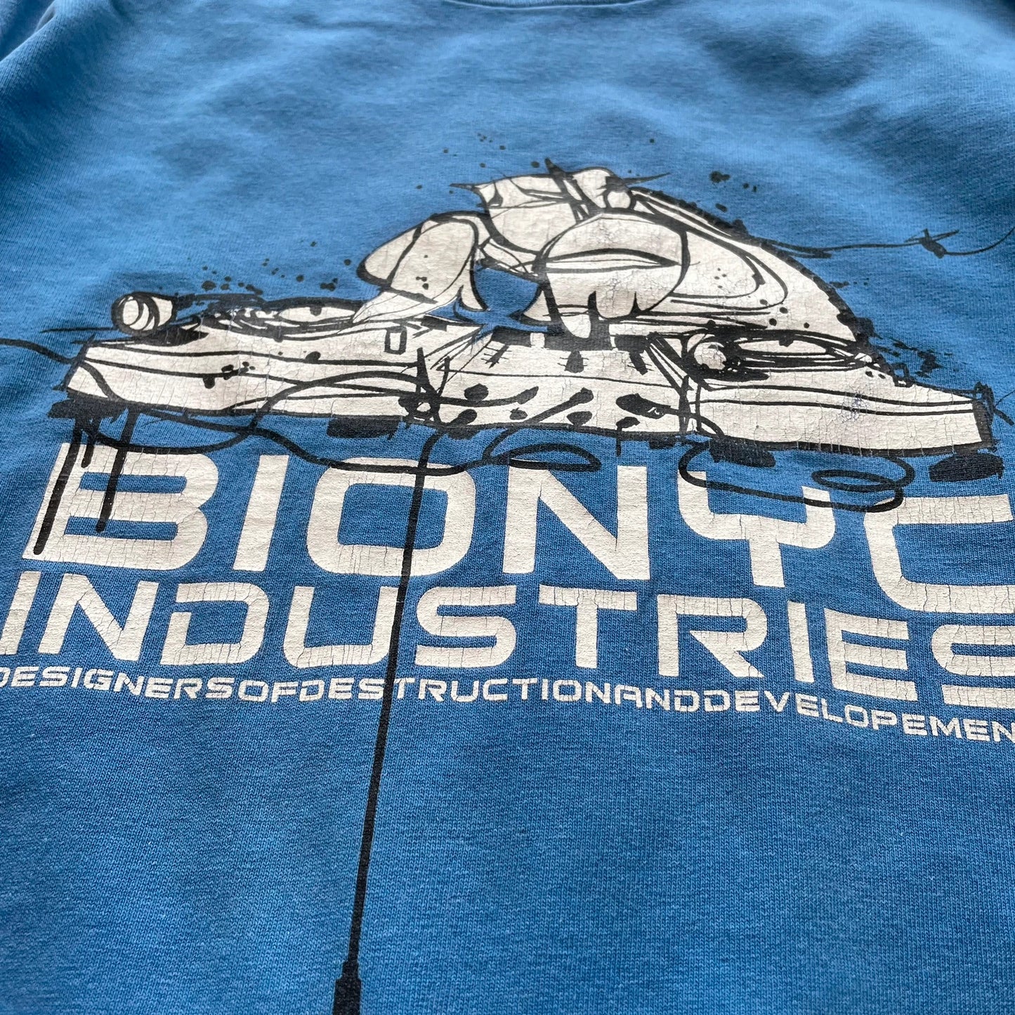 Blue Bionyc Industries Techno Skate Graphic T Shirt - Large