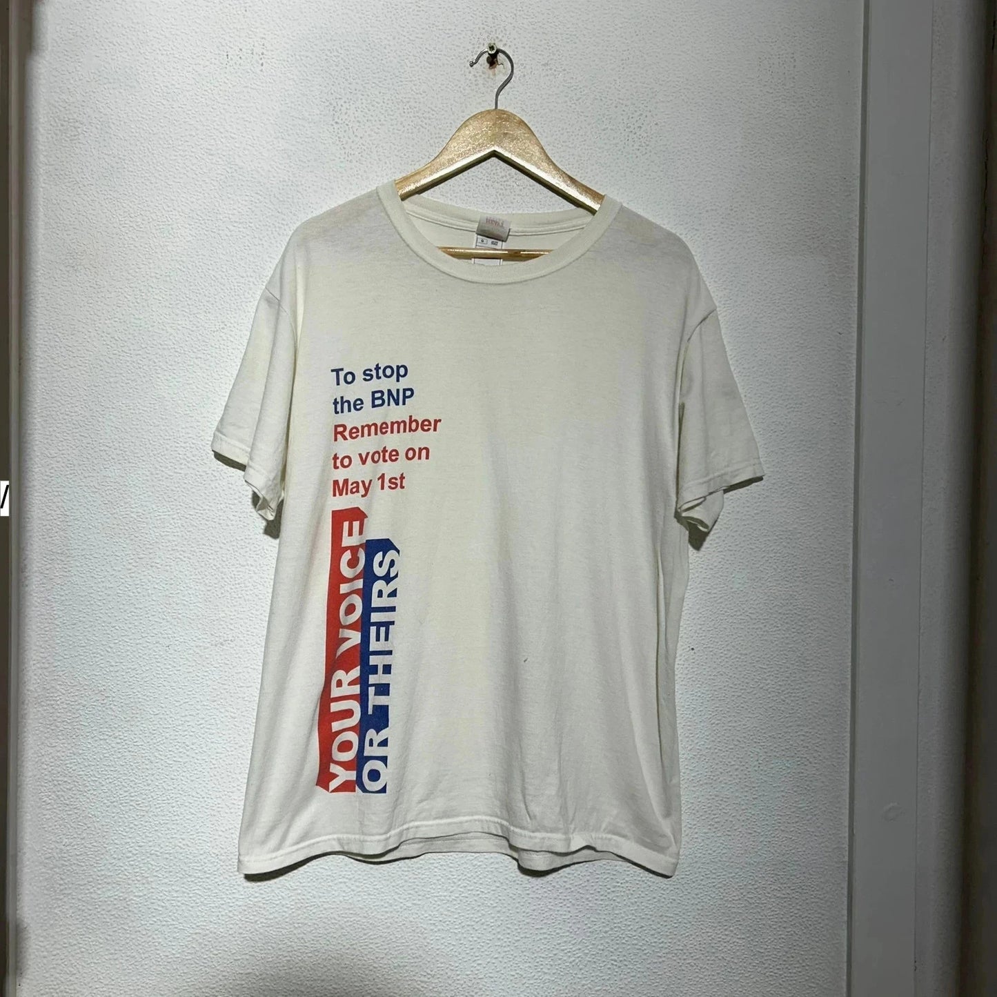 Vintage 1997 General Election T Shirt Anti BNP - Large