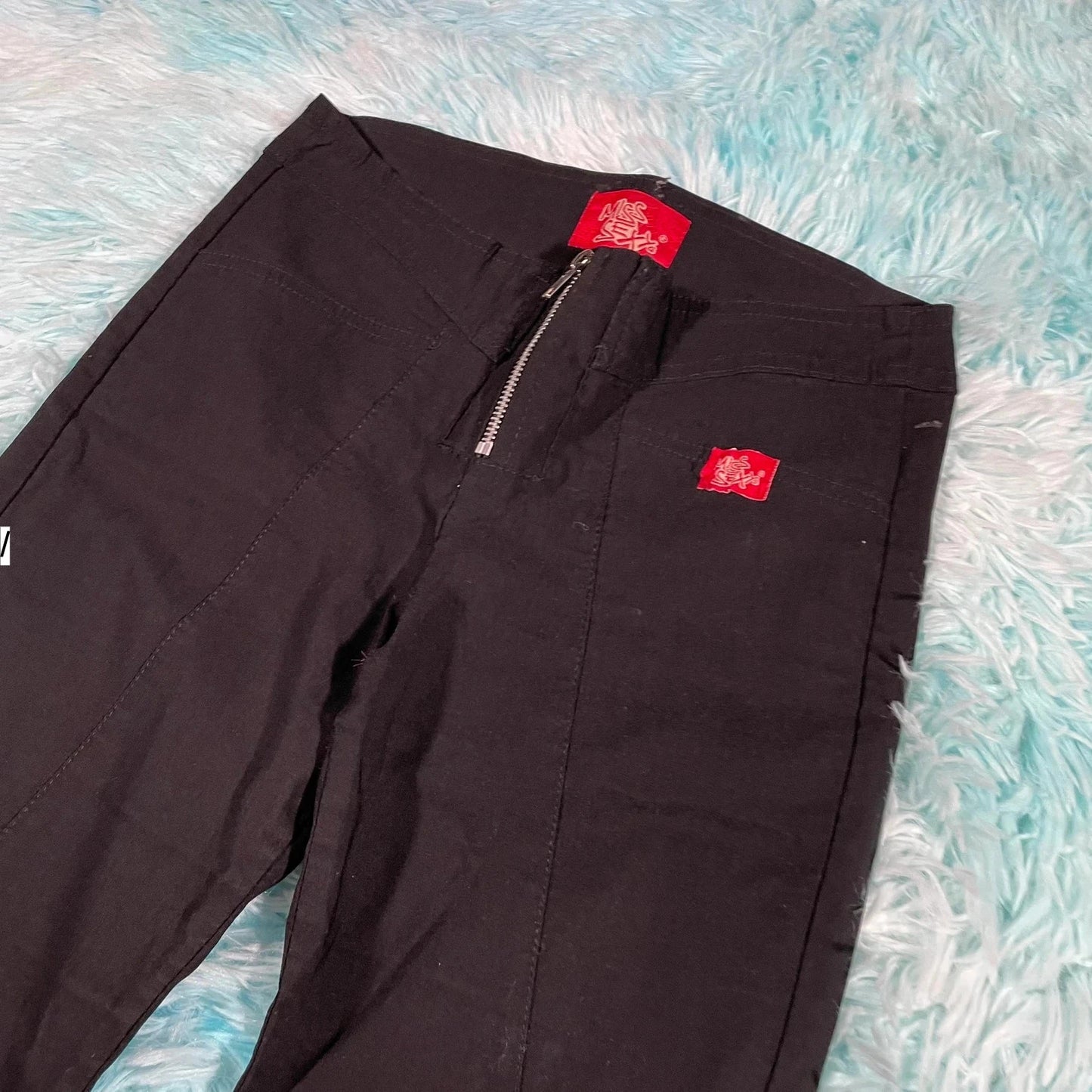 Vintage 00s Y2K Black Miss Sexy Trousers - Size 10