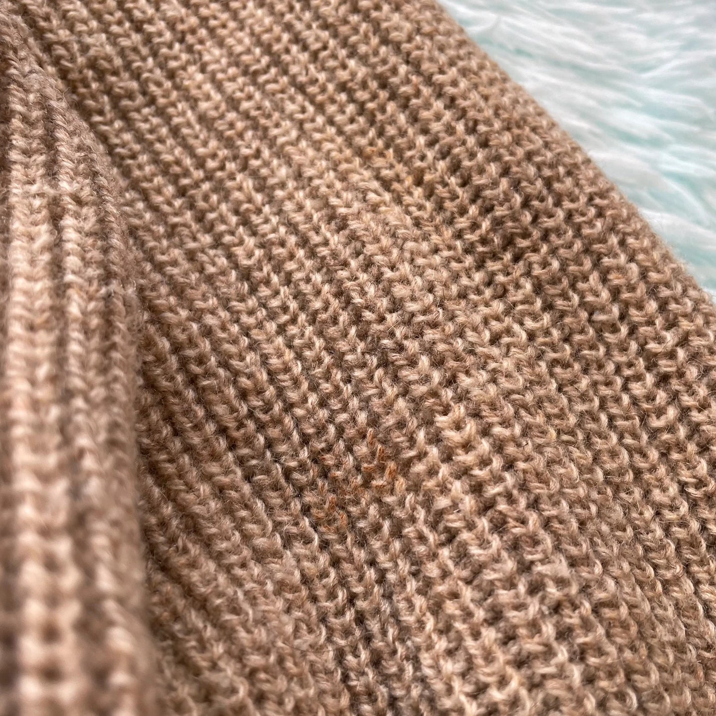 Vintage 90s Beige Heavyweight Full Zip Knitted Jumper Wool France - Medium