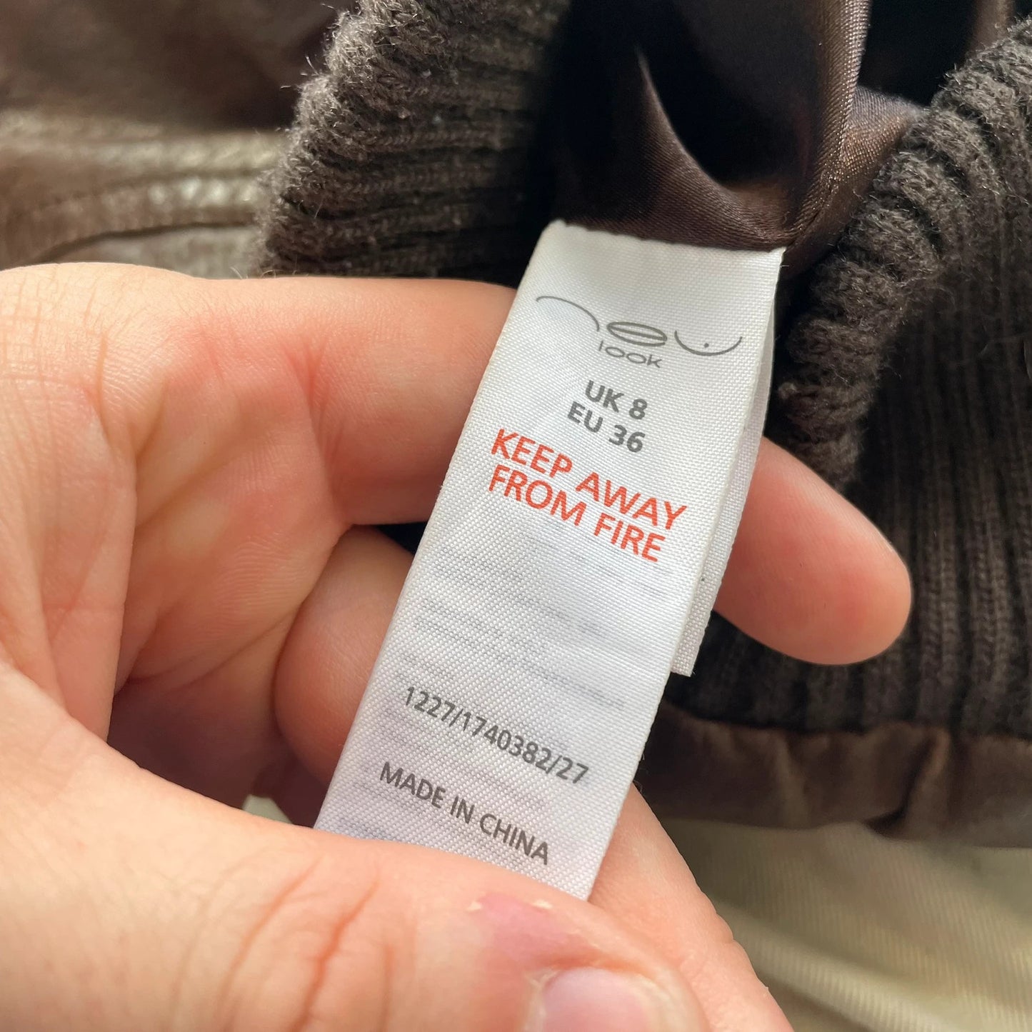 Vintage 00s Brown New Look Fitted leather Jacket - Size 8