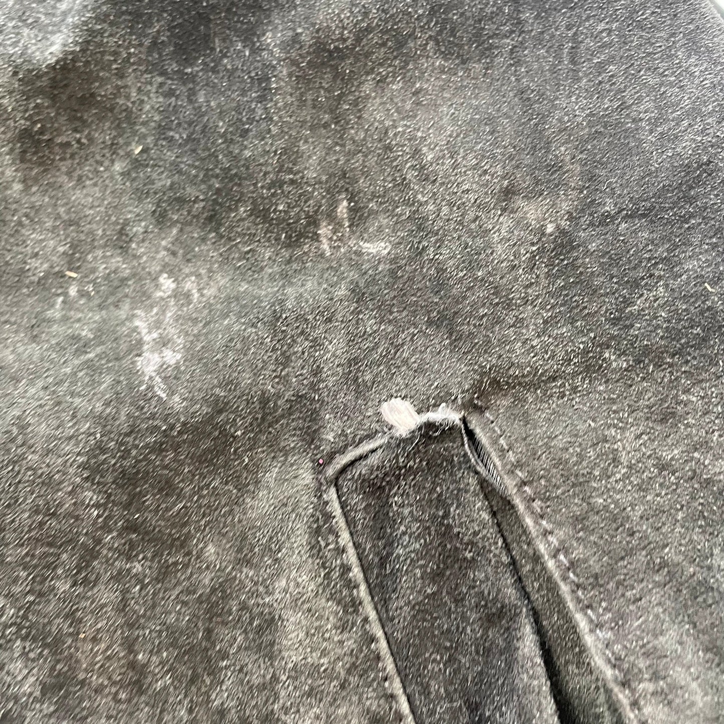 Vintage 90s Black Suede Leather Bomber Jacket - XXL