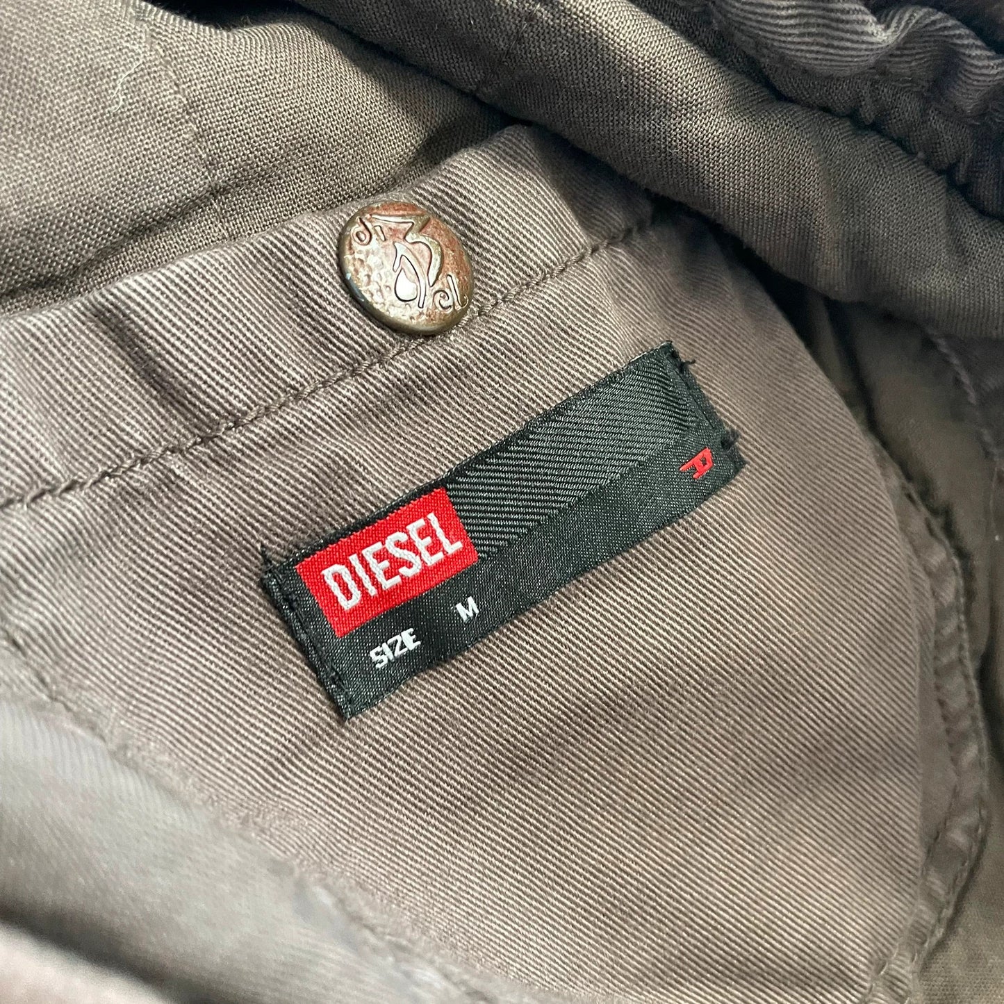 Vintage Y2K Brown Diesel Bomber Jacket - Medium