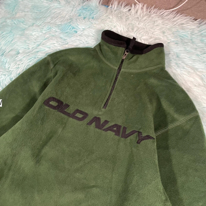 Vintage Green Old Navy 1/4 Zip Fleece - Medium