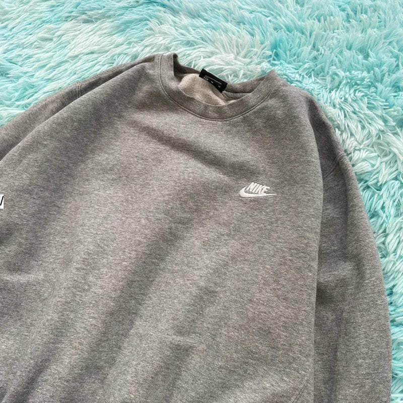 Grey Nike Sweatshirt Plain - Medium