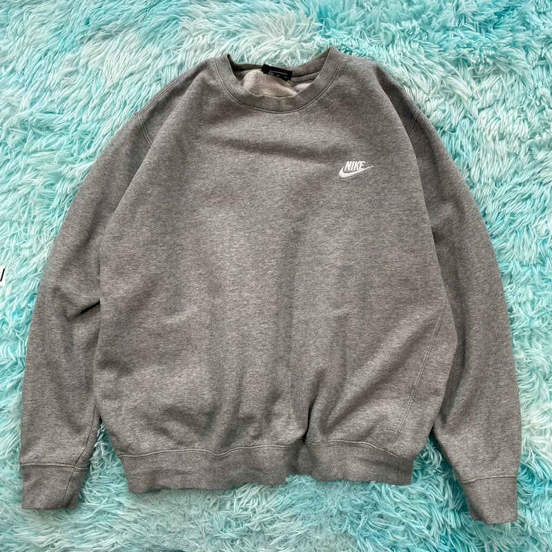 Grey Nike Sweatshirt Plain - Medium