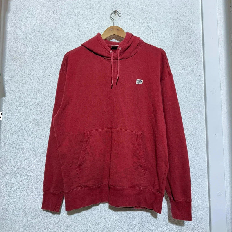 Burgundy Red Puma Hoodie Plain - Medium