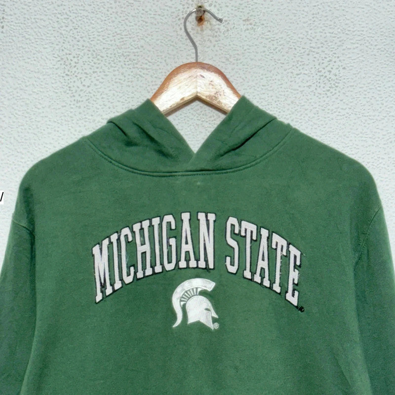 Vintage Green Michigan State Spartans Hoodie - Small