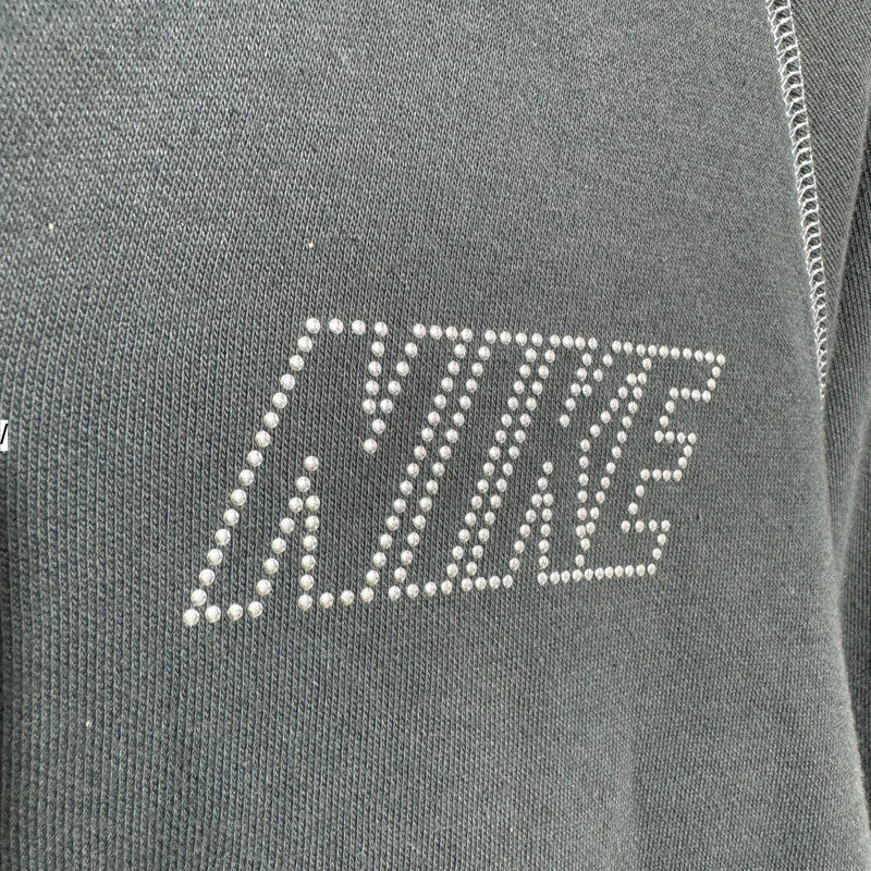 Vintage Dark Grey Y2K Nike Hoodie Full Zip - Medium