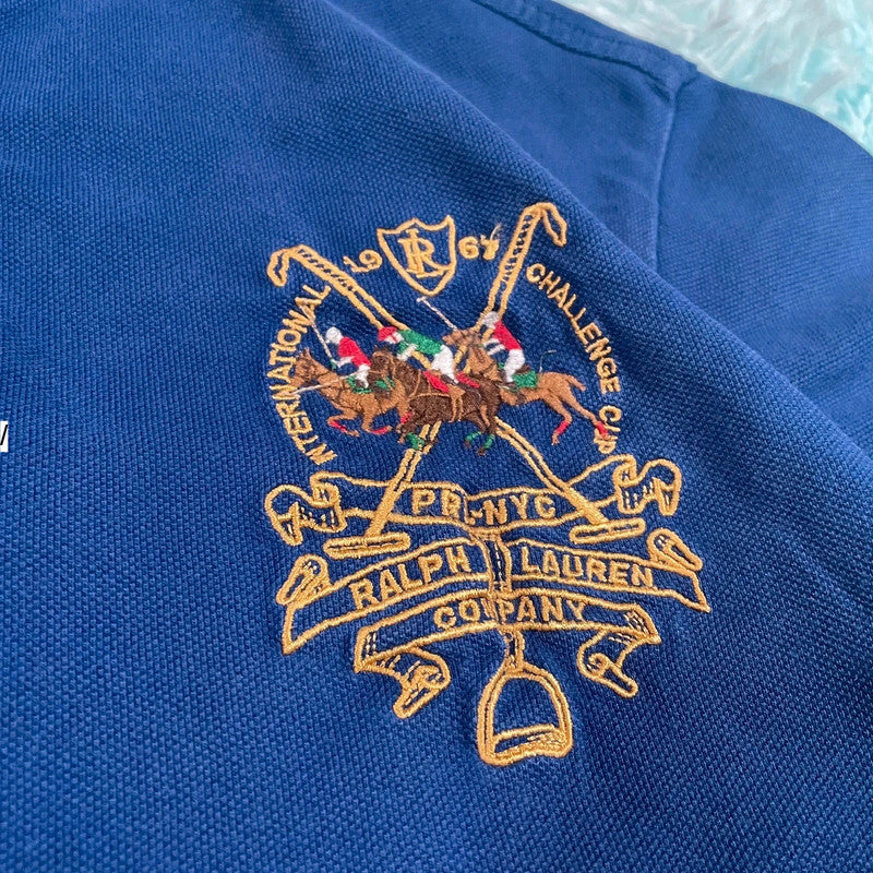 Vintage 90s Blue Polo Ralph Lauren Polo Shirt - Large