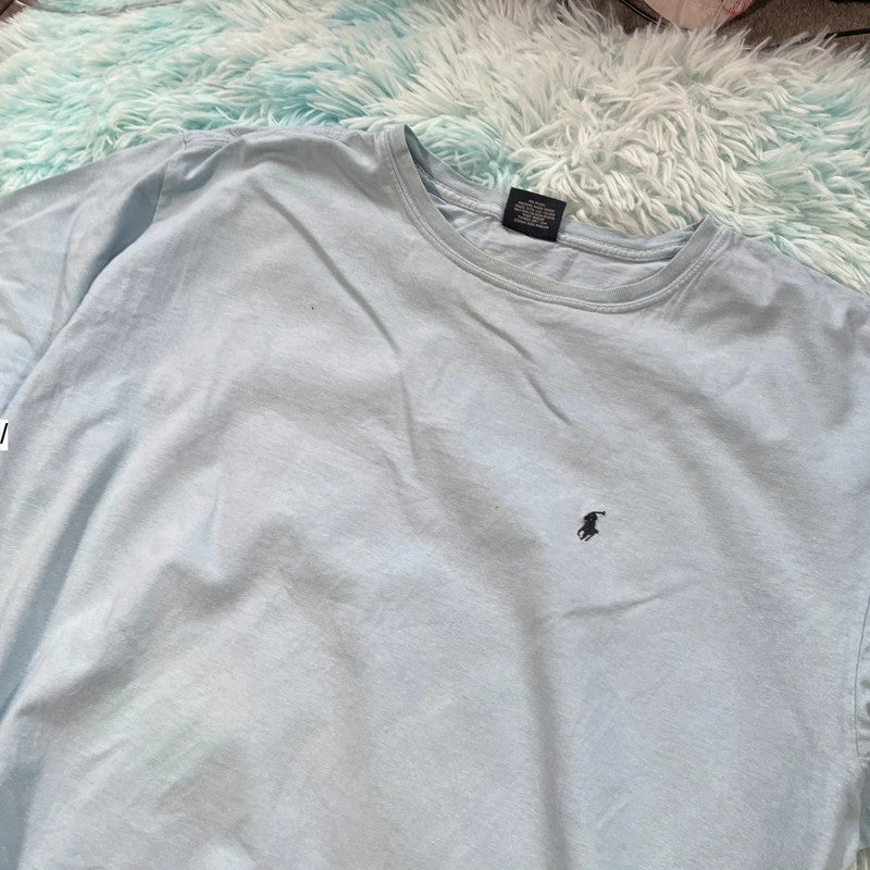 Vintage Light Blue Polo Ralph Lauren T Shirt - XXL