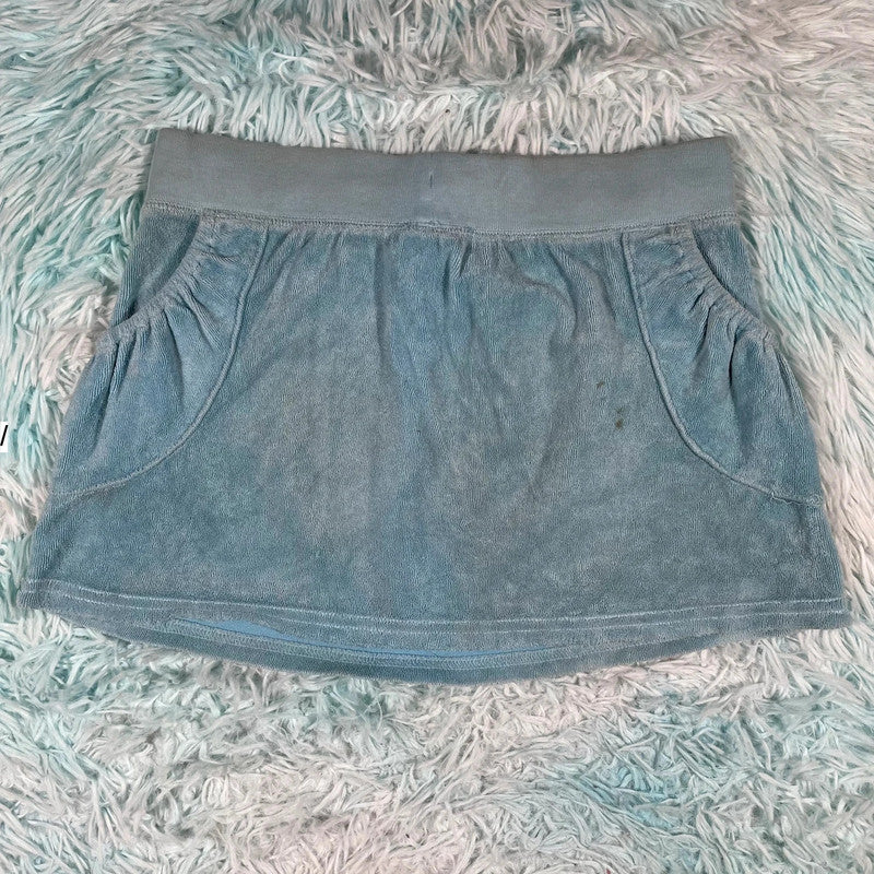Vintage Blue Juicy Couture Velour Mini Skirt - Size 8