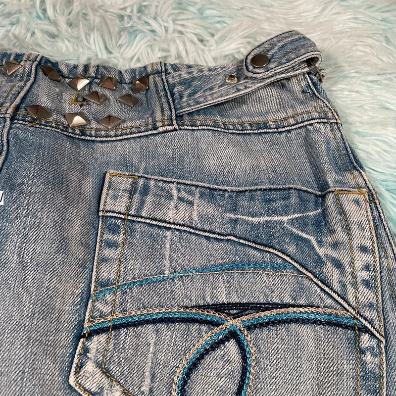 Vintage 00s Denim Mini Skirt - Medium