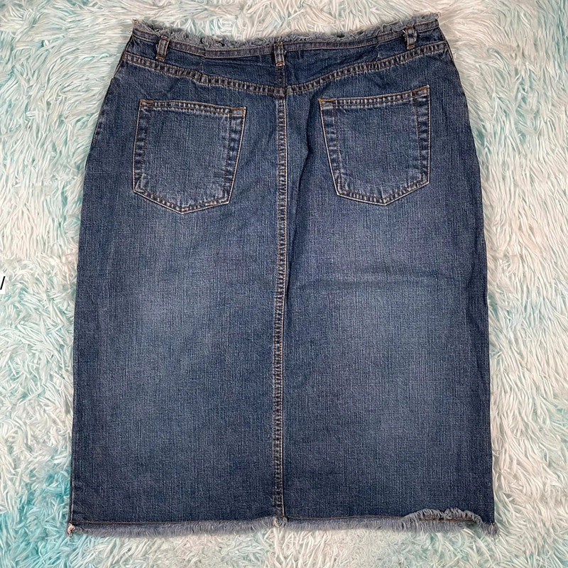 Vintage 00s Denim Skirt Pencil - Size 14