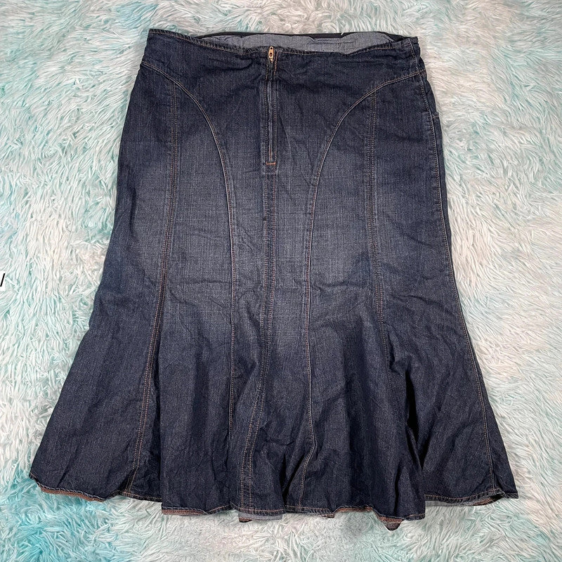 Vintage Flared Denim Skirt - Size 14