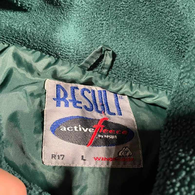 Vintage 90s Green Snap-On Fleece 1/4 Zip - Large