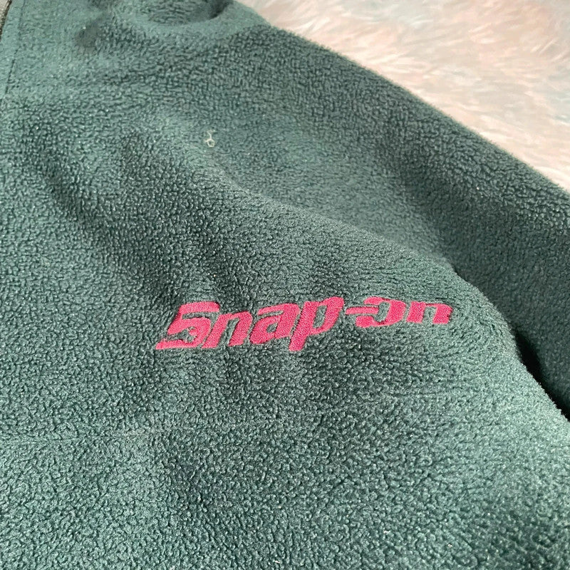 Vintage 90s Green Snap-On Fleece 1/4 Zip - Large